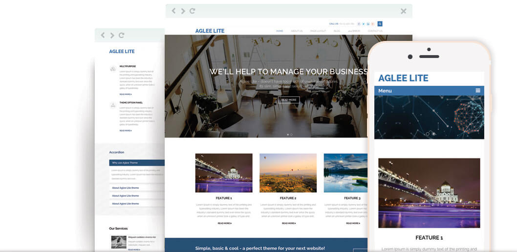 Aglee Lite – Best Free Responsive Business WordPress Theme
