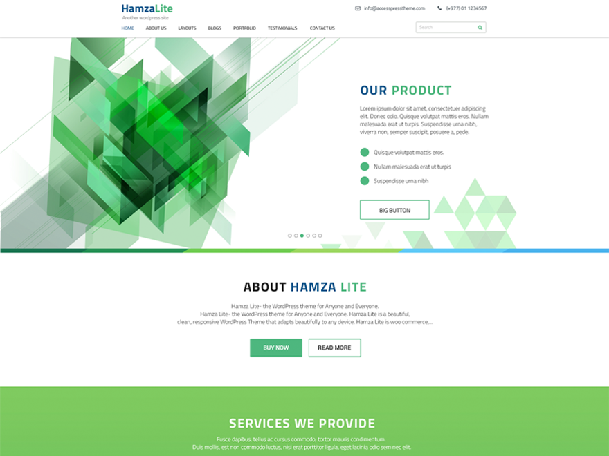 Need a free WordPress business theme? - Get Hamza Lite