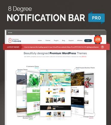 8Degree Notification Bar PRO - Premium Notification Bar Plugin