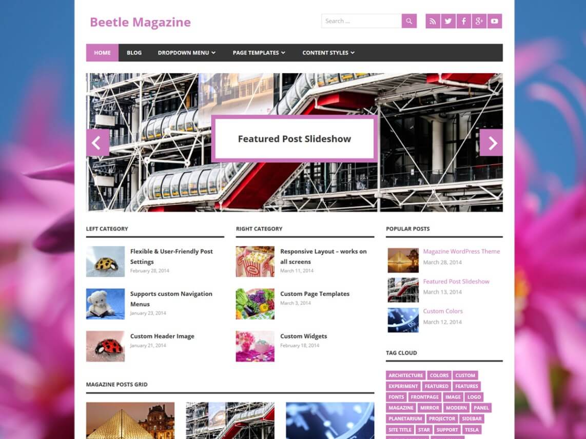 websites templates for magazines
