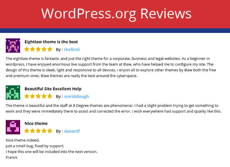 EightLaw Lite – Free Lawyer WordPress Theme For Law Firm - Reviews