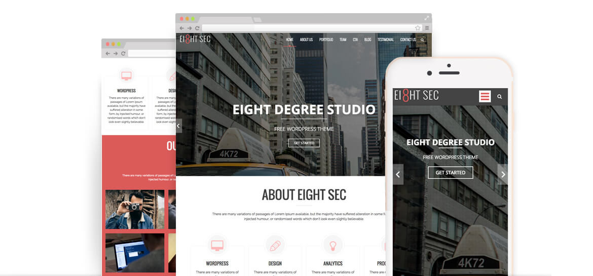 Eight Sec – Free One Page WordPress Theme