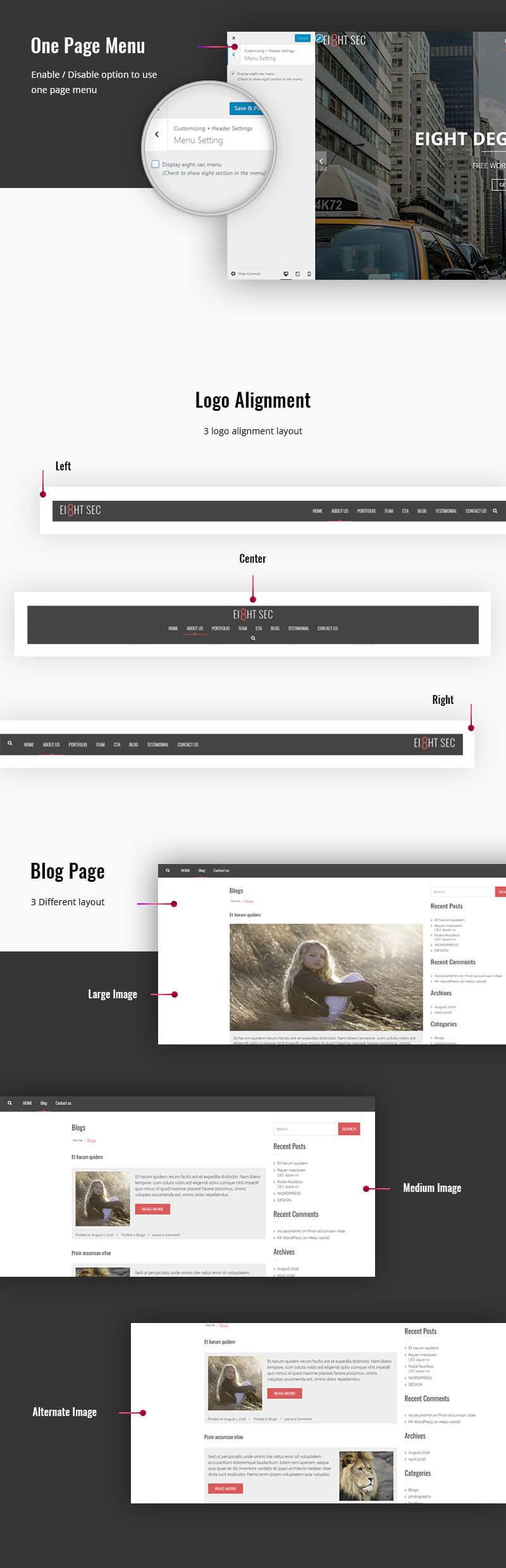 Eight Sec – Free One Page WordPress Theme