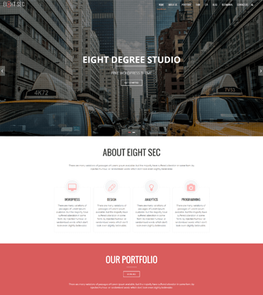 Eight Sec - Free One Page WordPress Theme