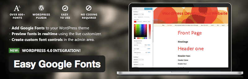 Easy Google Font Plugin - Tool to streamline your web development process