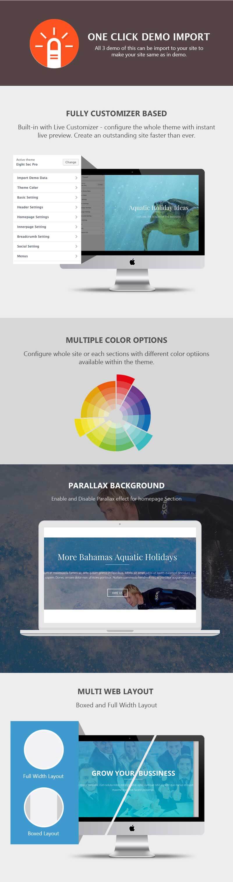 Eight Sec Pro – Premium One Page WordPress Theme