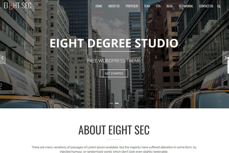 Eight Sec - free WordPress theme