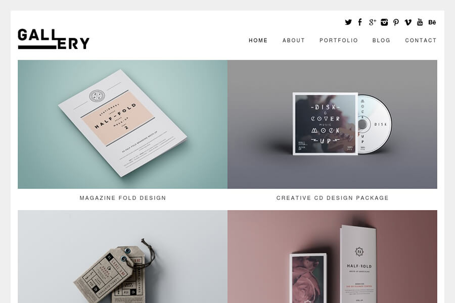 Gallery free portfolio WordPress theme