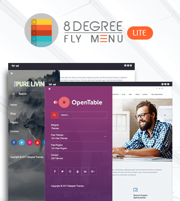 Eight Degree Fly Menu Lite - Off Canvas, Floating Menu Free Plugin for WordPress