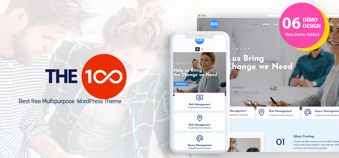 The100 - Best Free Multipurpose WordPress Theme with Multiple Demos and Layout