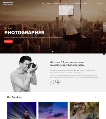 EightPhoto Pro - Best Premium WordPress Photography Theme
