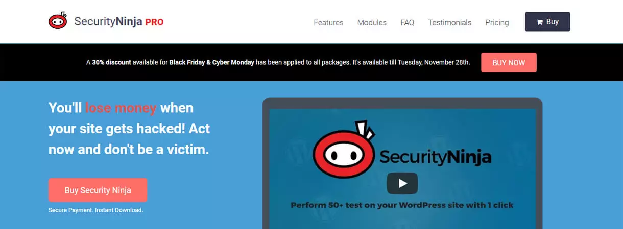 Security Ninja Pro - WordPress Black Friday and Cyber Monday Deals