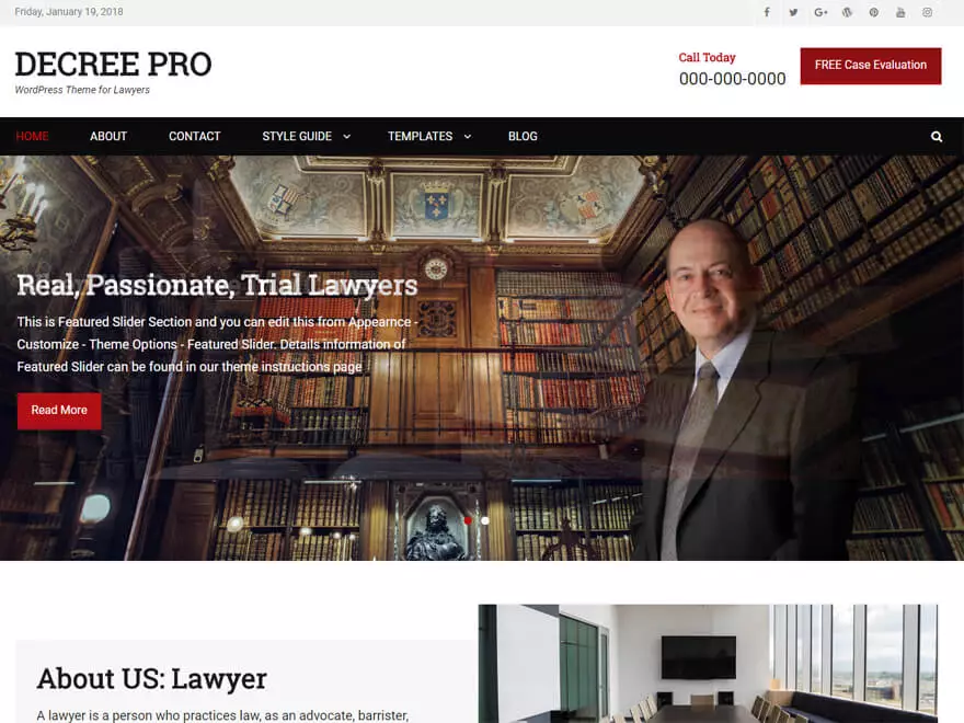 Decree-Free Lawyer WordPress Theme