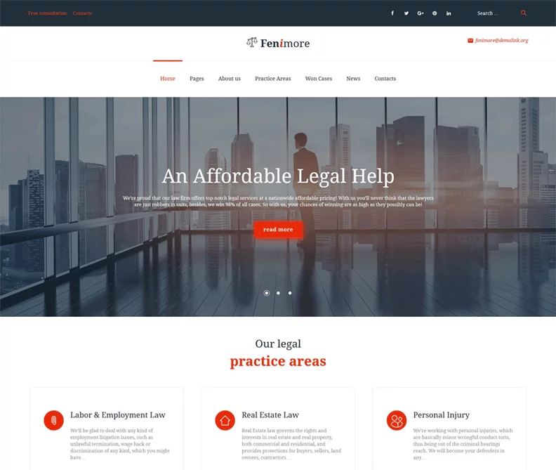 Fenimore - Best Lawyer WordPress Theme For Law firms and Attorney