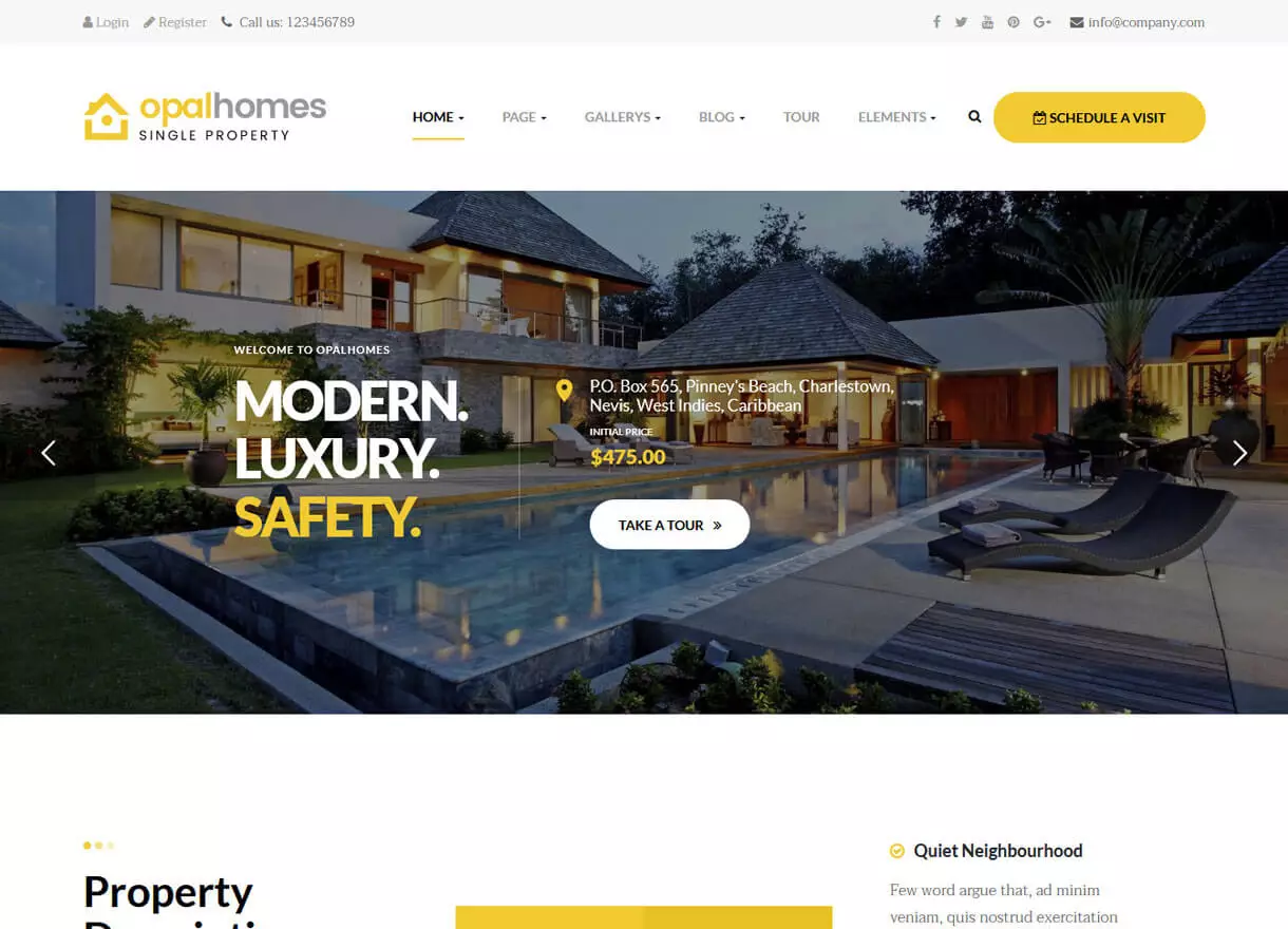 OpalHomes - Best Premium Real Estate WordPress Theme - real estate templates