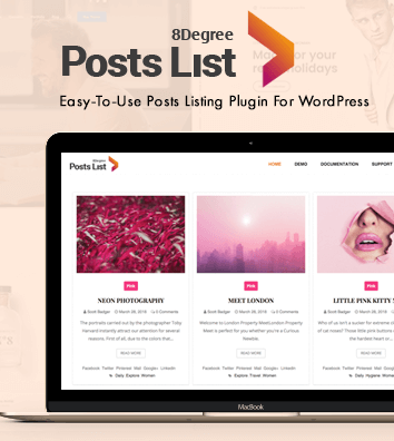 Eight Degree Posts List - Blog Post Designer Premium WordPress Plugin