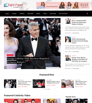 Eight Paper - Free Newspaper Magazine WordPress Theme