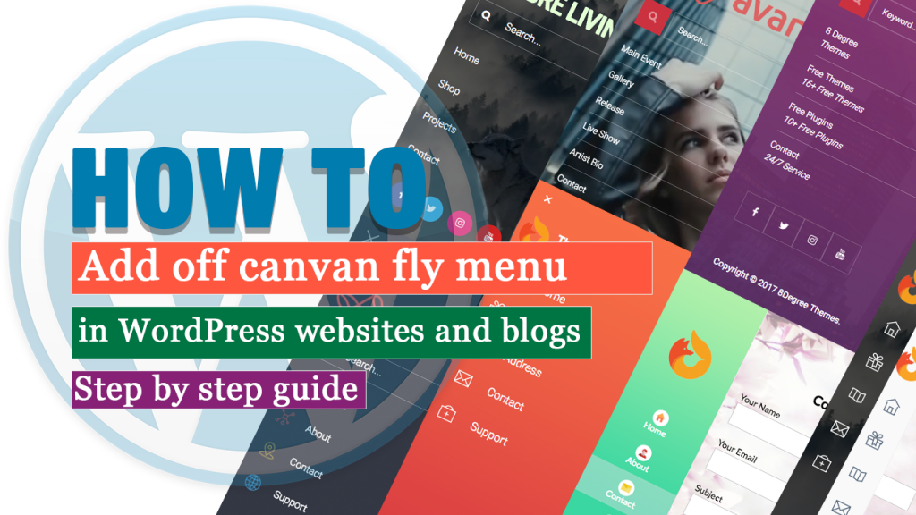 How to add off canvas fly menu in WordPress