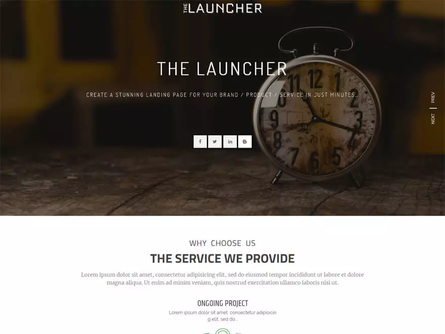 The Launcher - Best Free Landing Page WordPress Themes