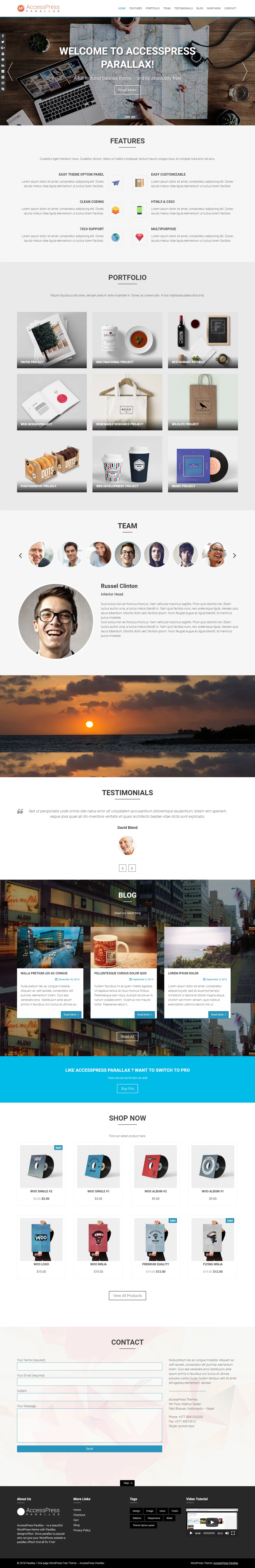 AccessPress Parallax - Best Free Parallax WordPress Themes