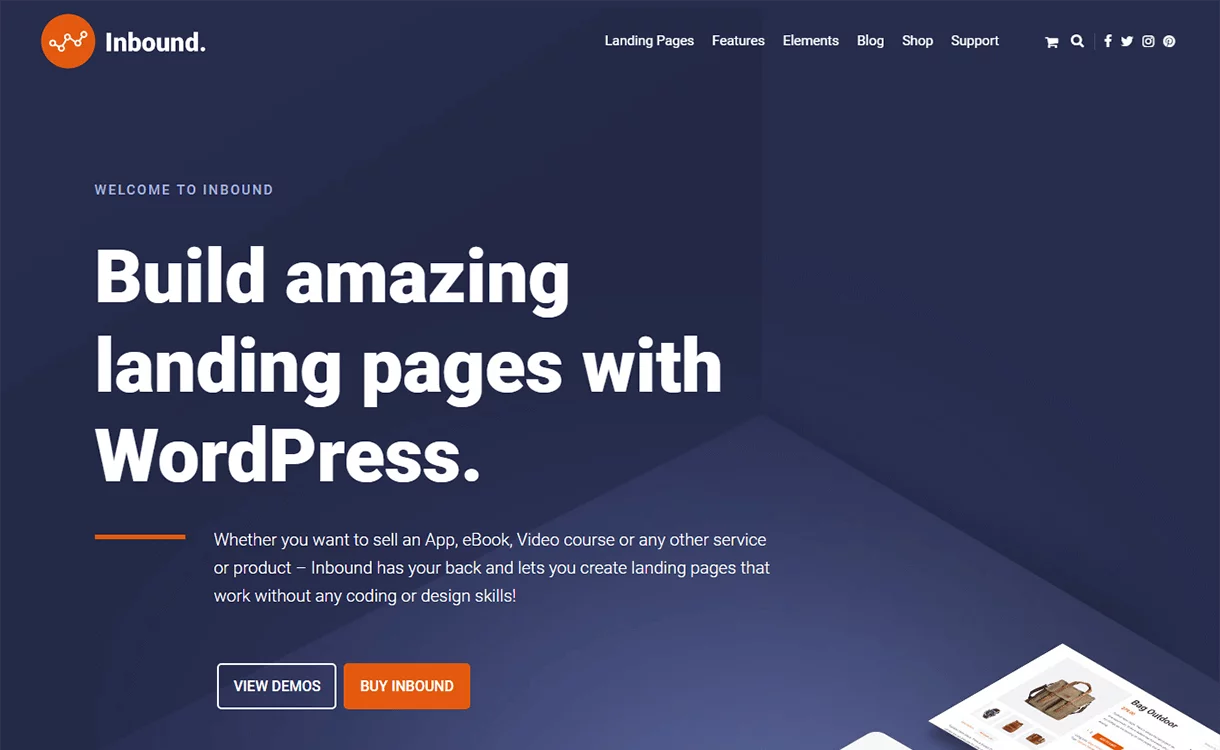 Inbound - Best Premium WordPress Landing Page Themes
