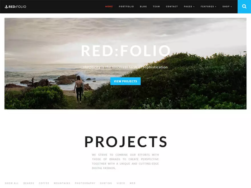 Redfolio - Premium One Page WordPress Themes and Templates