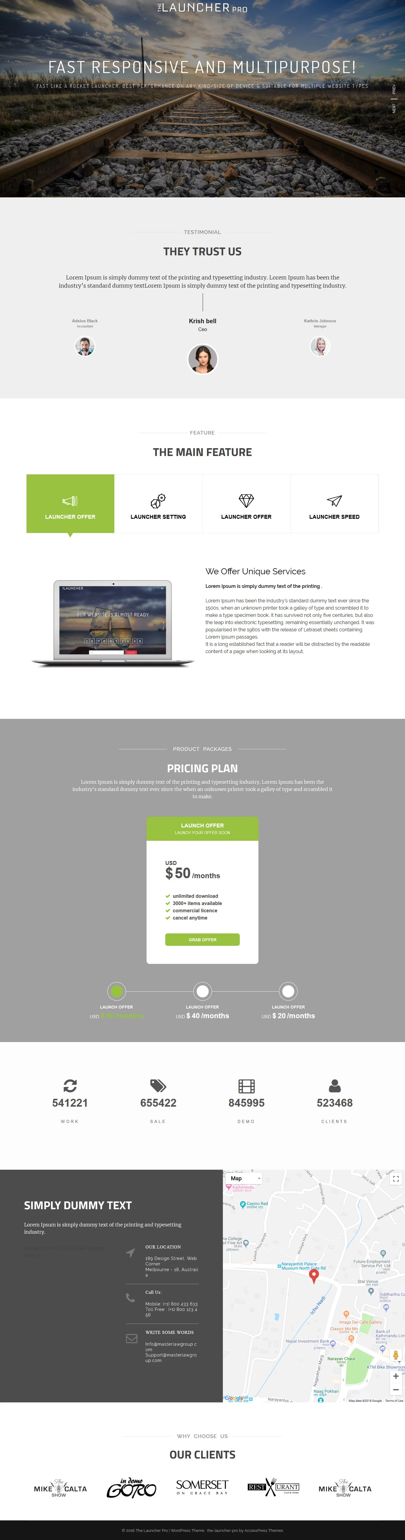 The Launcher Pro - Best Coming Soon and Under Construction Premium WordPress Themes and Templates 