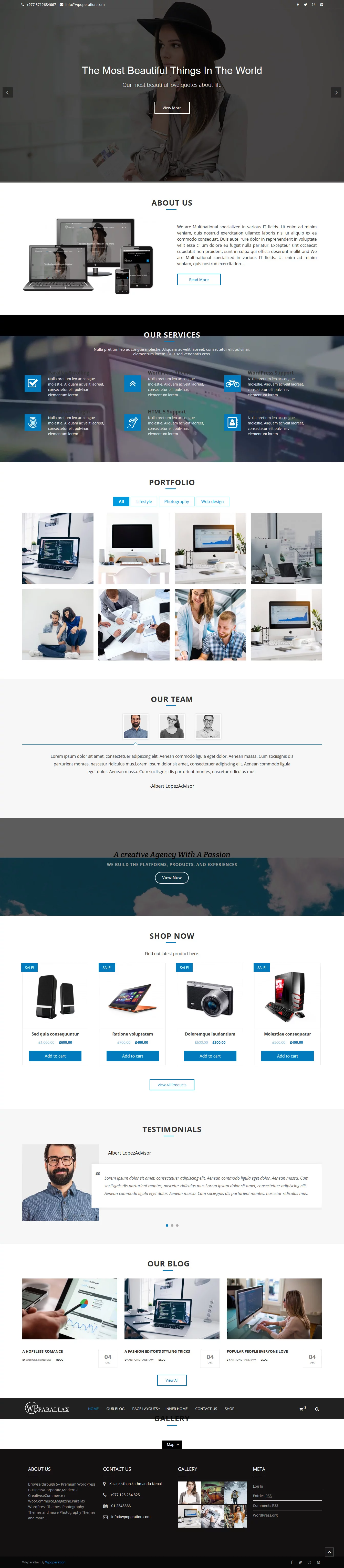 wpparallax - Best Free Parallax WordPress Themes