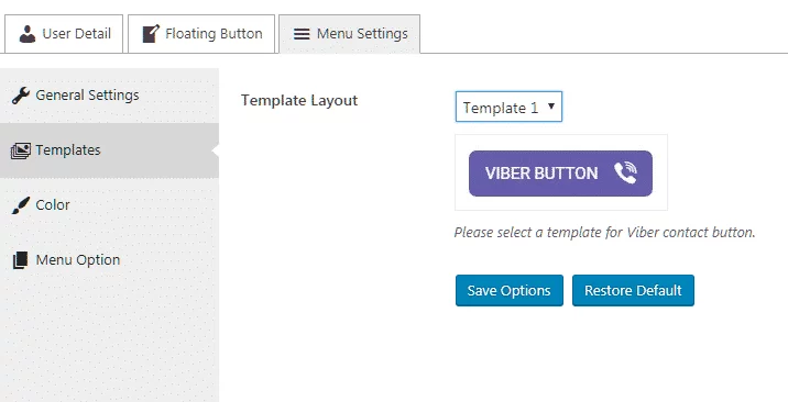 Ultimate Contact Button: Templates Settings