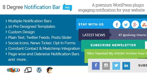 Best WordPress Notification Bar Plugin: 8 Degree Notification Bar Pro