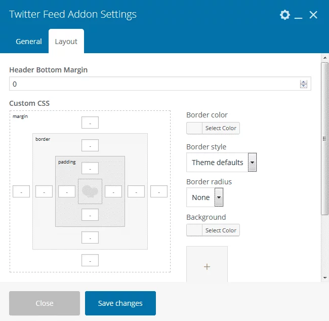 Twitter Feed Addon for Visual Composer: Layout Settings