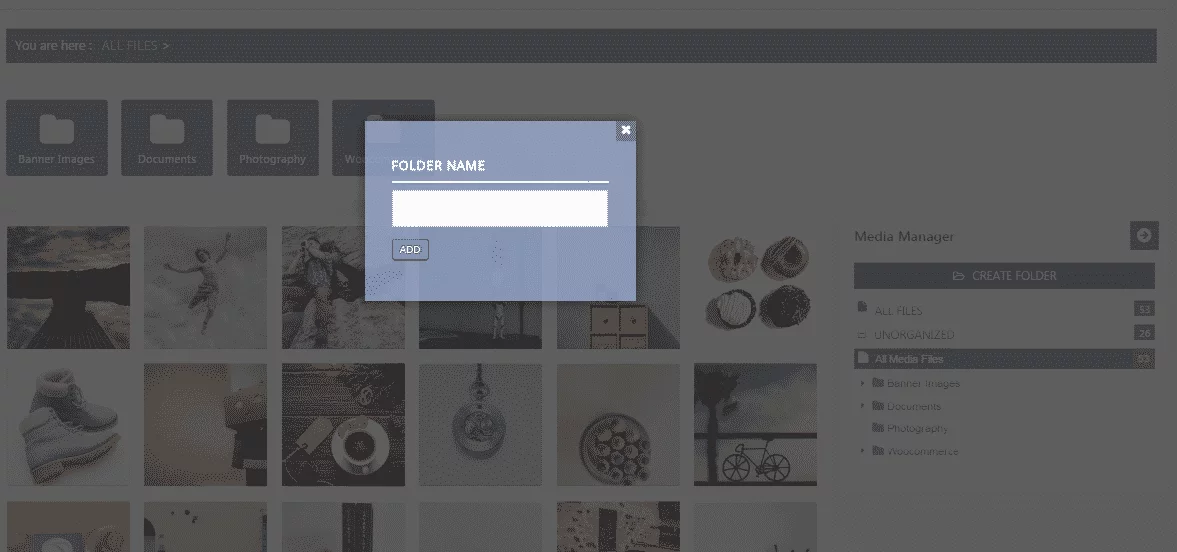 WP Media Manager: Create New Folder