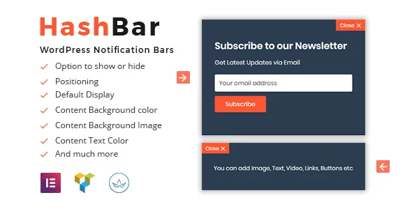 Best WordPress Notification Bar Plugin: HashBar Pro