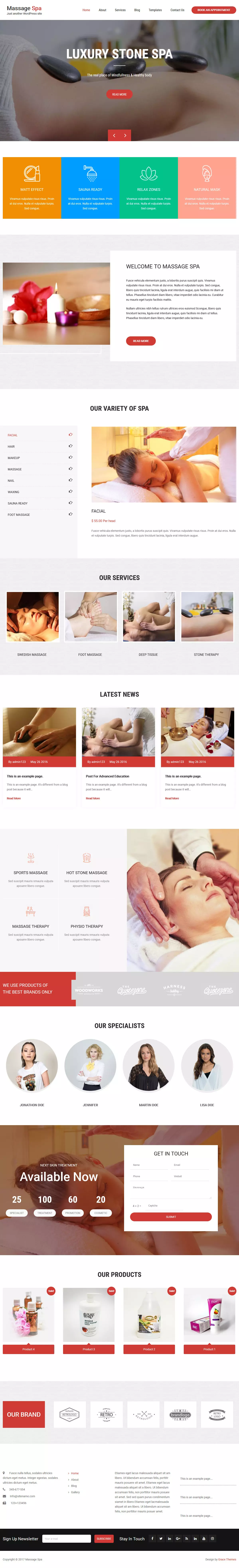 Massage Spa - Best Free Spa and Beauty WordPress Theme
