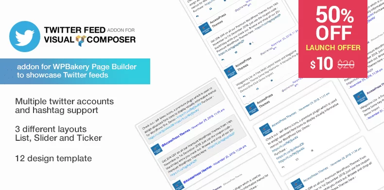 Twitter Feed Addon for Visual Composer