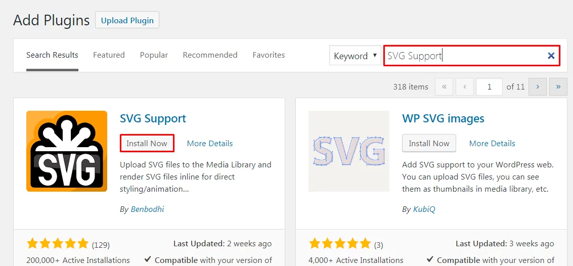 Add SVG in WordPress.