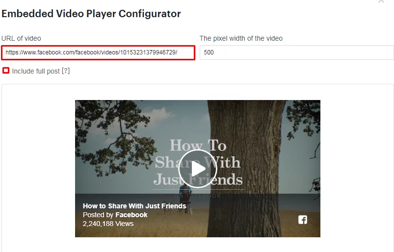 Embed a Facebook Video in WordPress.