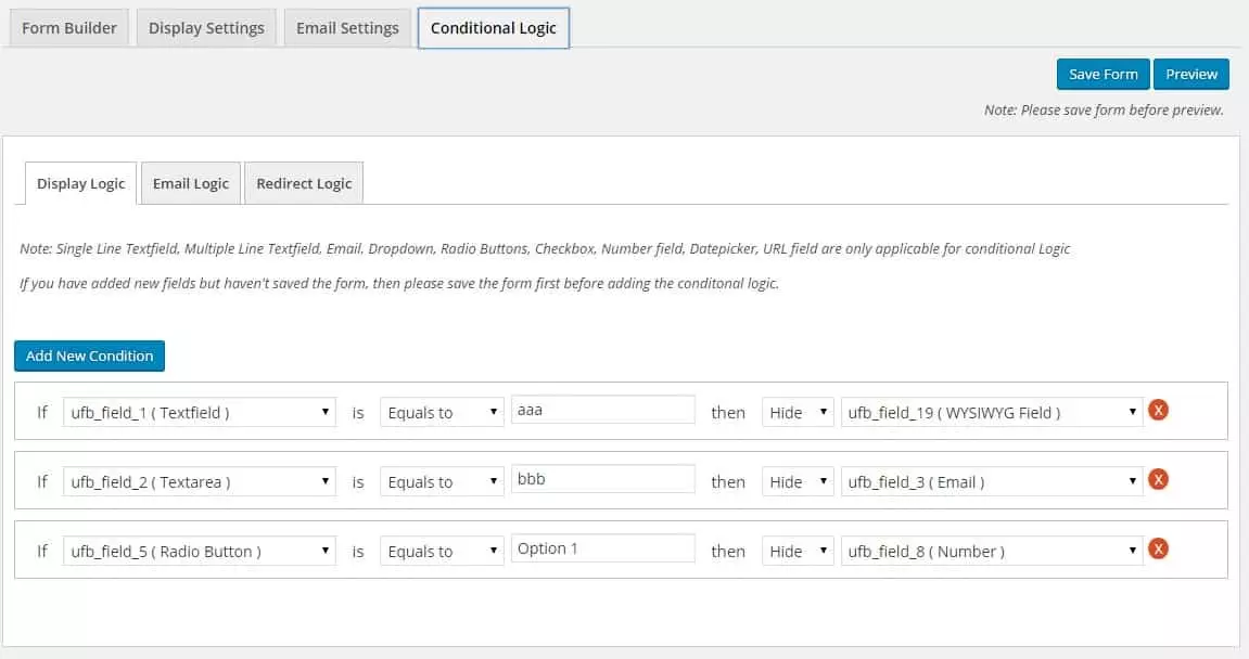 Ultimate Form Builder: Conditional Logic