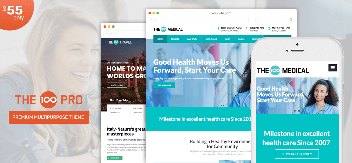 Multipurpose and Multi layout Premium WordPress Theme - The100 Pro Update ! Introducing a new layout and elementor based support