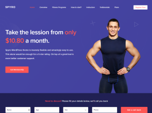 Fitness WordPress Themes - spyro online fitness theme