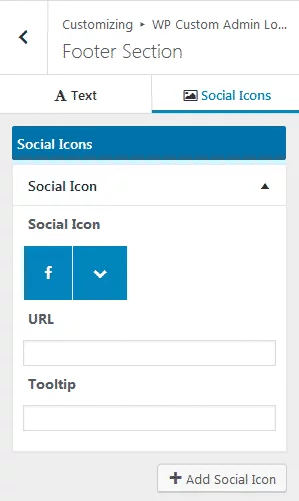 Footer Section Social Icons
