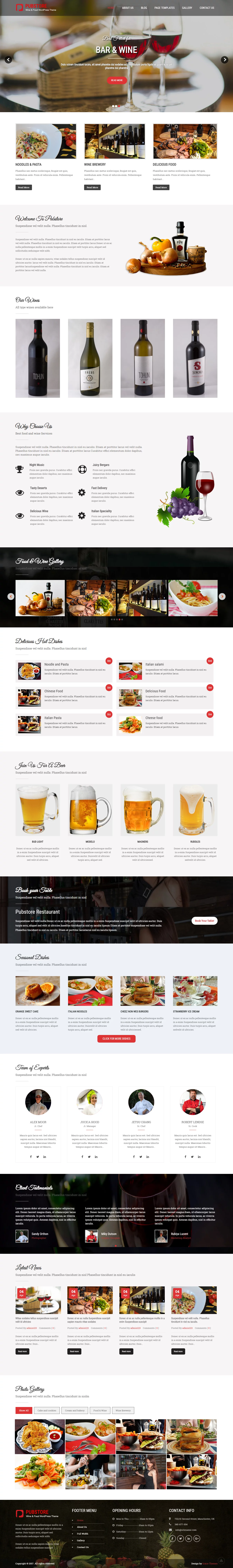Pub Store – Best Free Bar and Pub WordPress Theme - bar websites
