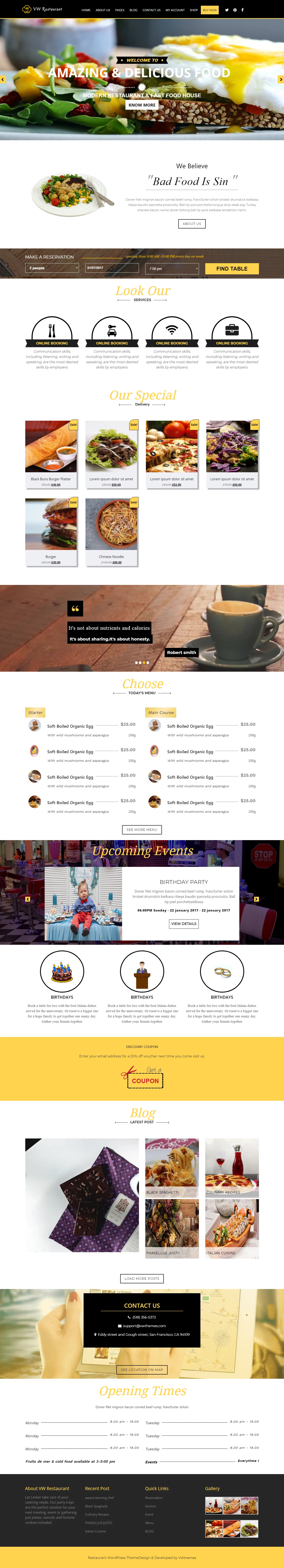 VW Restaurant Lite - Best Free Bar and Pub WordPress Theme - bar layouts