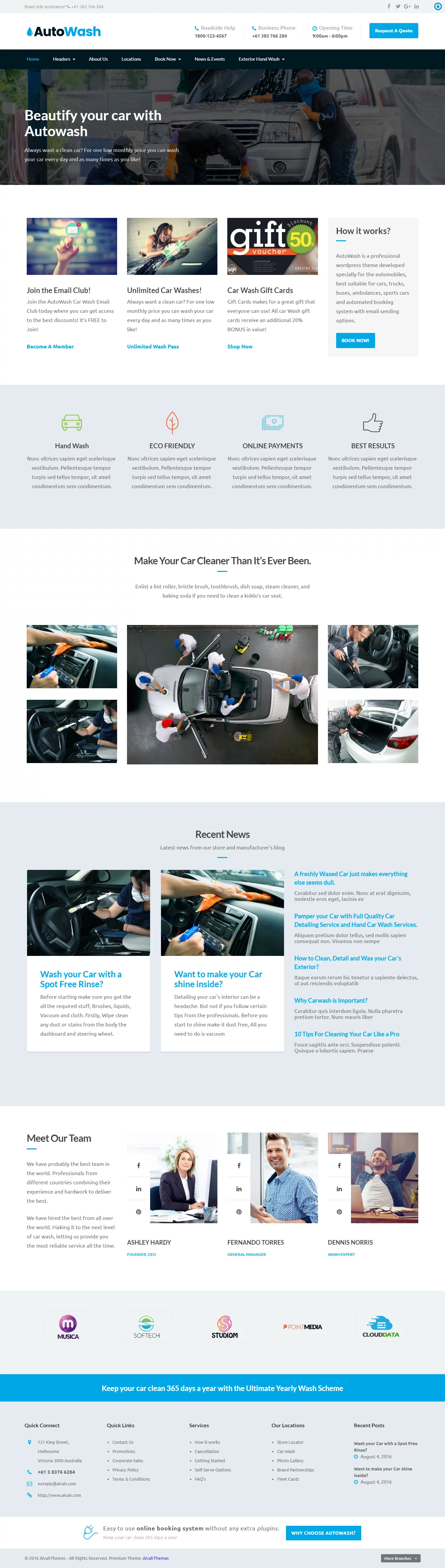 Autowash - Best Premium Automobile WordPress Theme