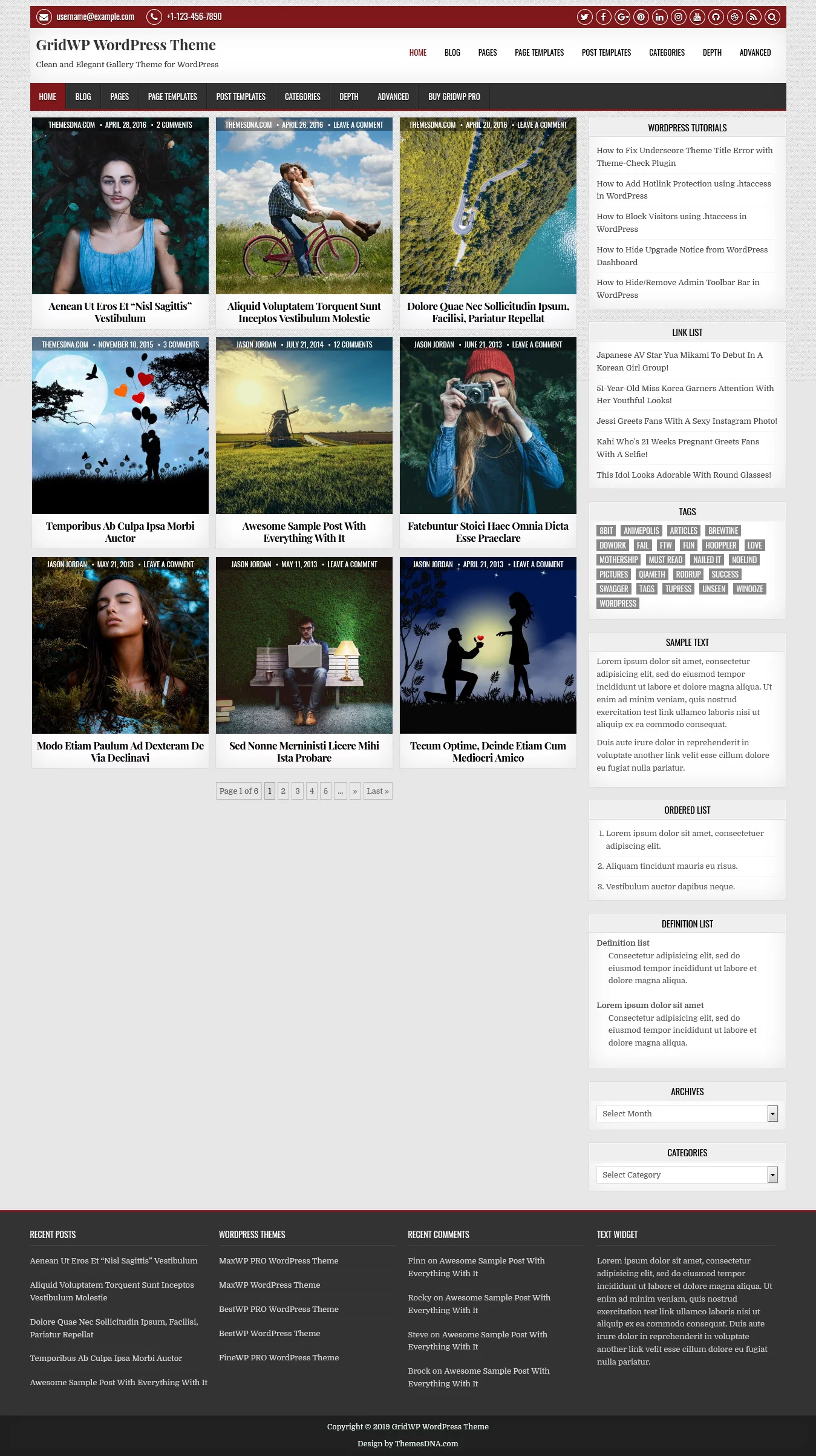 GridWP - Best Free Gallery WordPress Theme