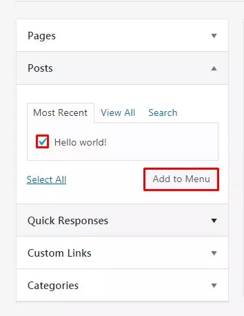 Add Specific Post to WordPress Navigation Menu.