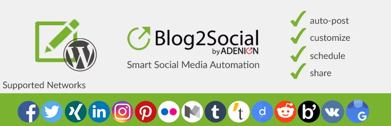 Blog2Social – Best Free WordPress Social Auto Post Plugins