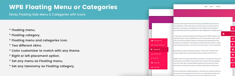 WPB Floating Menu or Categories – Best Free WordPress Floating Menu Plugin