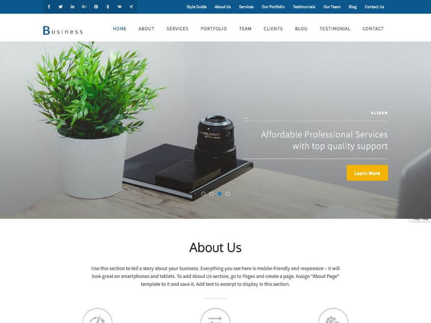 Business One Page Pro - Premium Business WP Theme