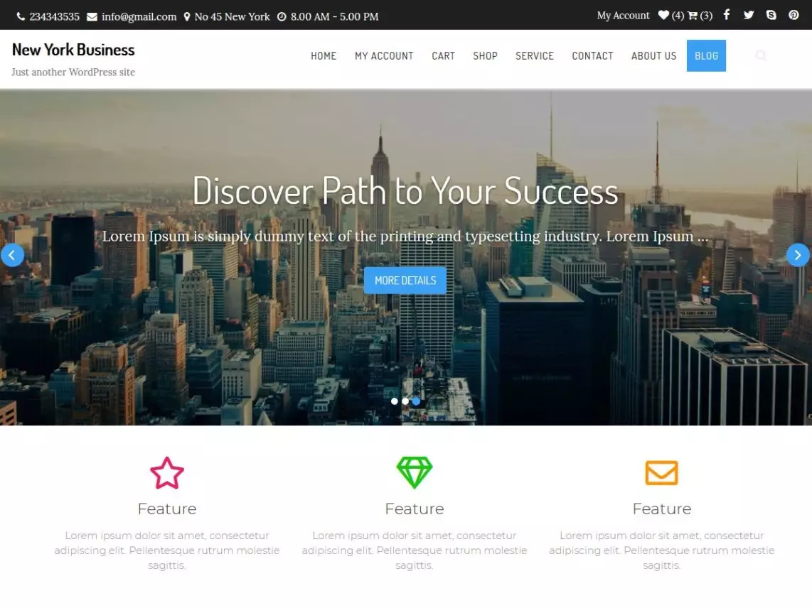 New York Business Free WordPress Theme